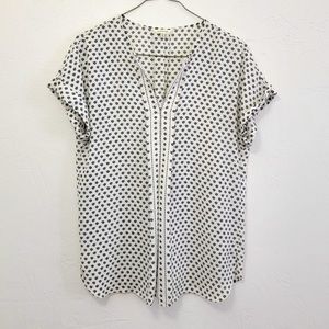 ⚡️Max Studio EUC Printed Short/Cuffed Sleeve Women's V Neck Blouse